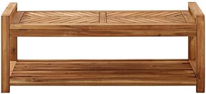 48 Chevron Acacia Wood Patio Storage Bench O13057