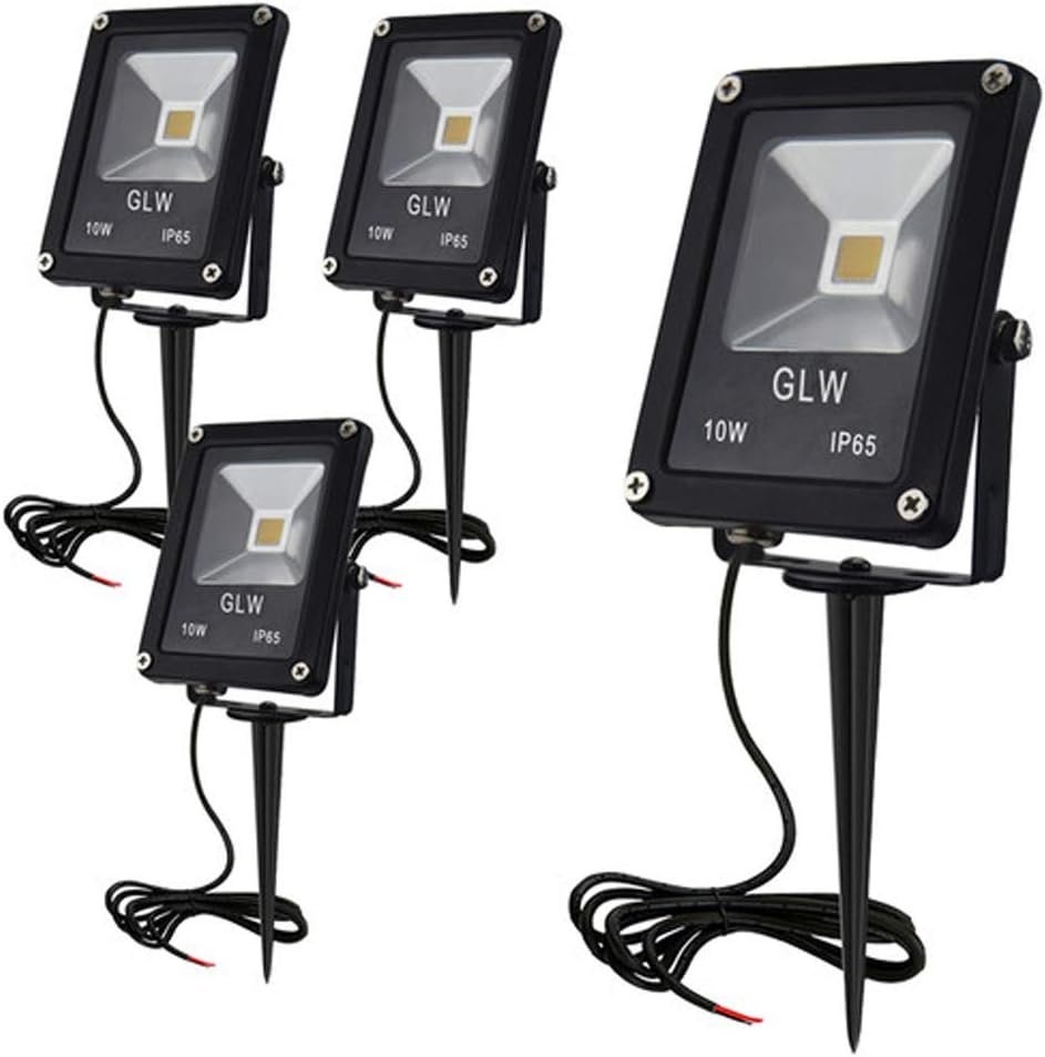 10W LED Landscape Lights 12V Low Voltage Outdoor Spotlights Warm White 3000K IP65 Waterproof 4 Pack U47088