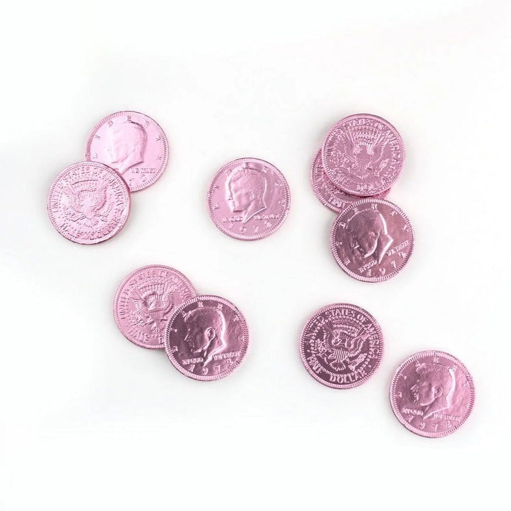 Milk Chocolate 1.5-inch Coins Pink Foil 1 LB H57620