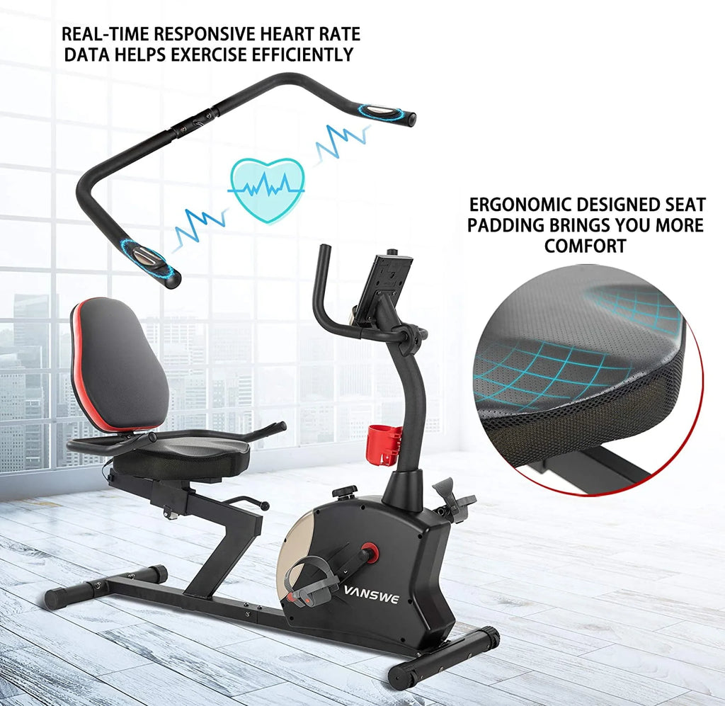 Recumbent Exercise Bike 400 lbs. Weight Capacity Magnetic Resistance Z866