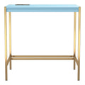 Aruba Blue Wood Writing Desk with USB Port A300