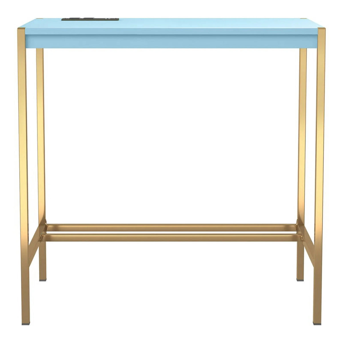 Aruba Blue Wood Writing Desk with USB Port A300