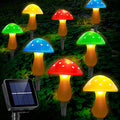 Solar Powered Mushroom Stake Lights with 8 Lights and 8 Modes O183519