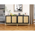 Set of 2 Natural Rattan 2 Door Cabinet H12704