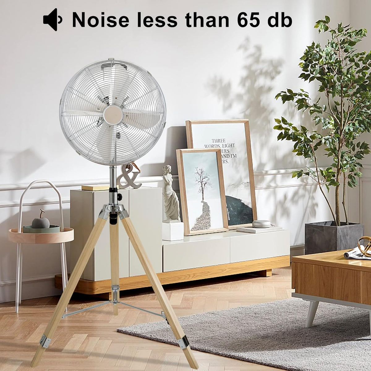 16 Inch Retro Tripod Fan, 3 Speeds, Adjustable Height O936