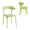 Stackable Plastic Dining Chair Set of 4 Charcoal Gray K895