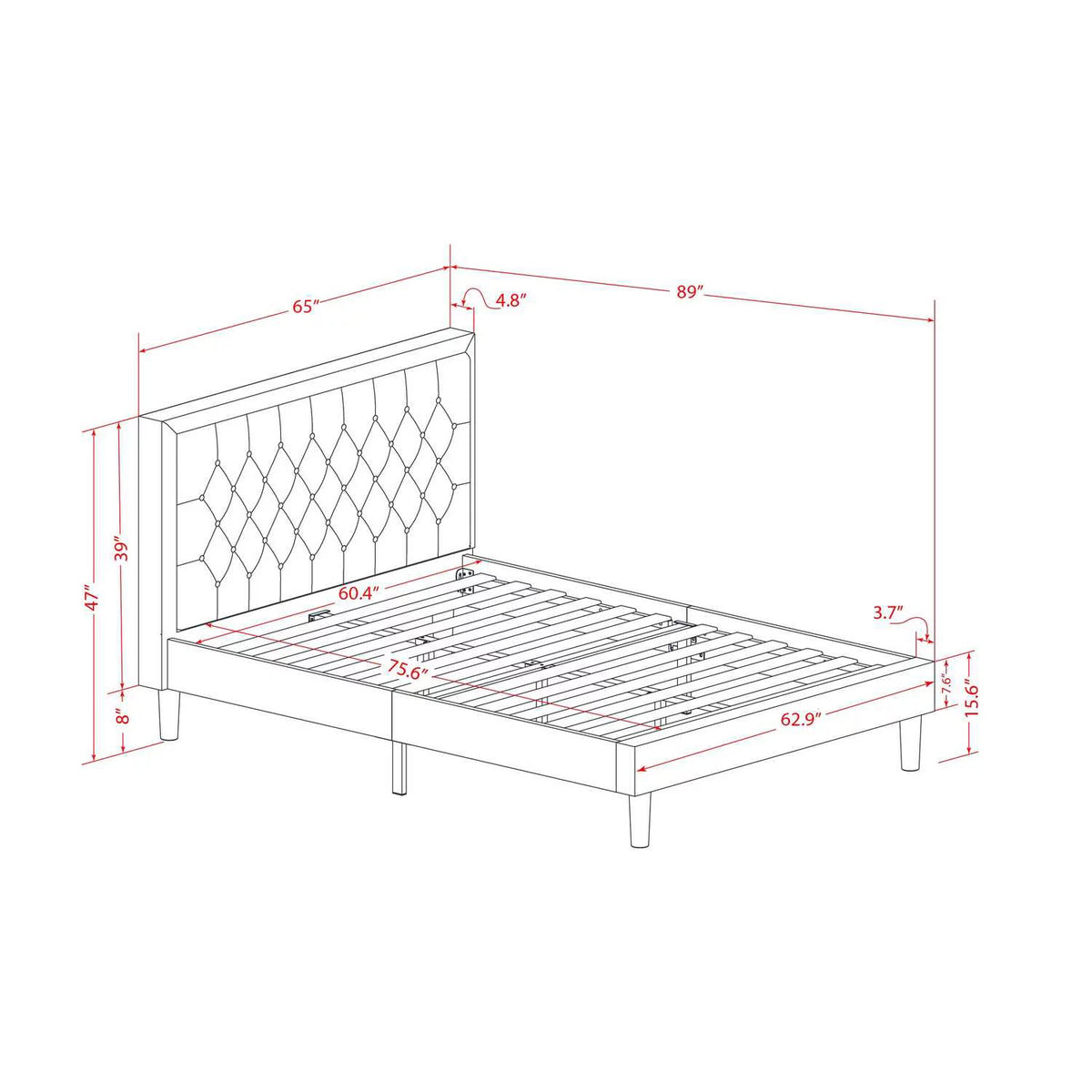 2-Piece Wood Queen Bedroom Set K6209