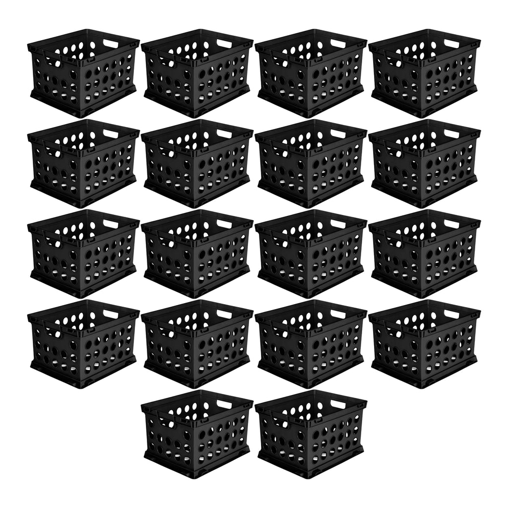 Stackable Storage Crate Organizer Bins with Handles, 18 Pack A607391