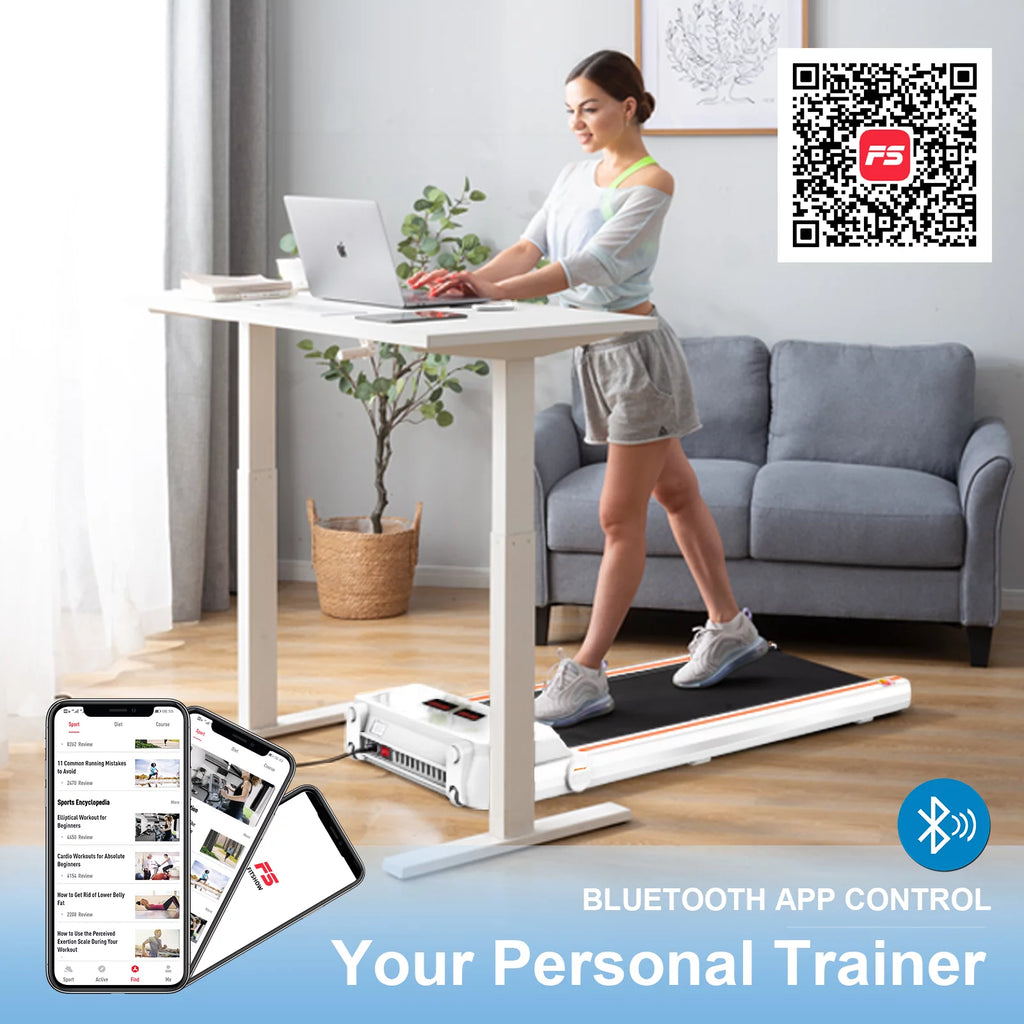 White Slim Under Desk Treadmill C5548