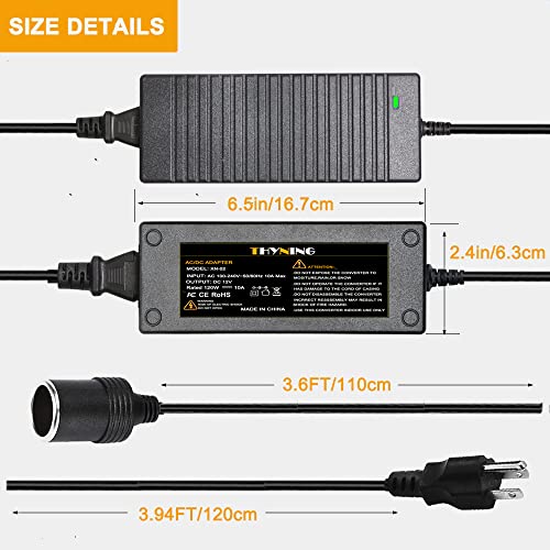 12V/5A 60W AC to DC Converter Car Outlet 110-240V to Cigarette Lighter Power Adapter J528724