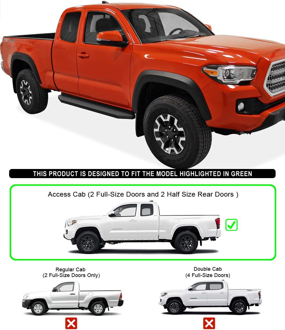 6-inch Black Aluminum Running Boards Side Steps Q4544