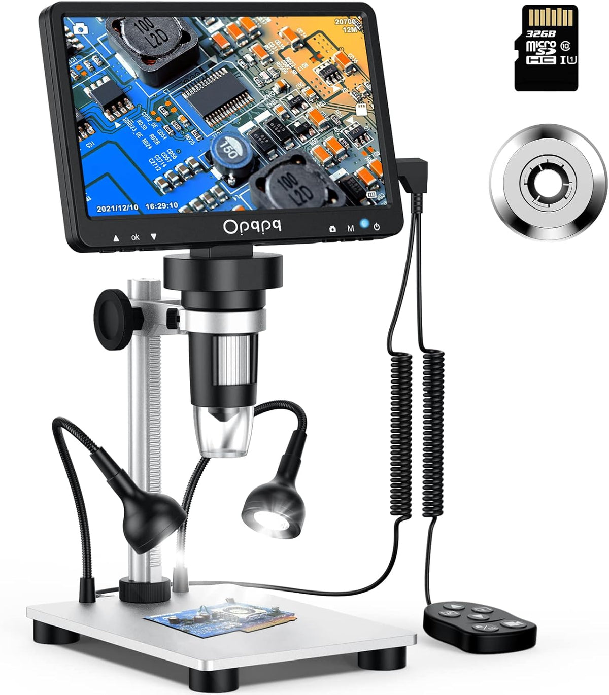 7 LCD Digital Microscope 10-1200X Magnification 1080P Video Camera N233