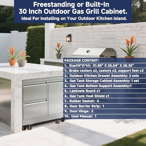 30 Inch Stainless Steel 5-Burner Propane Gas Grill E357