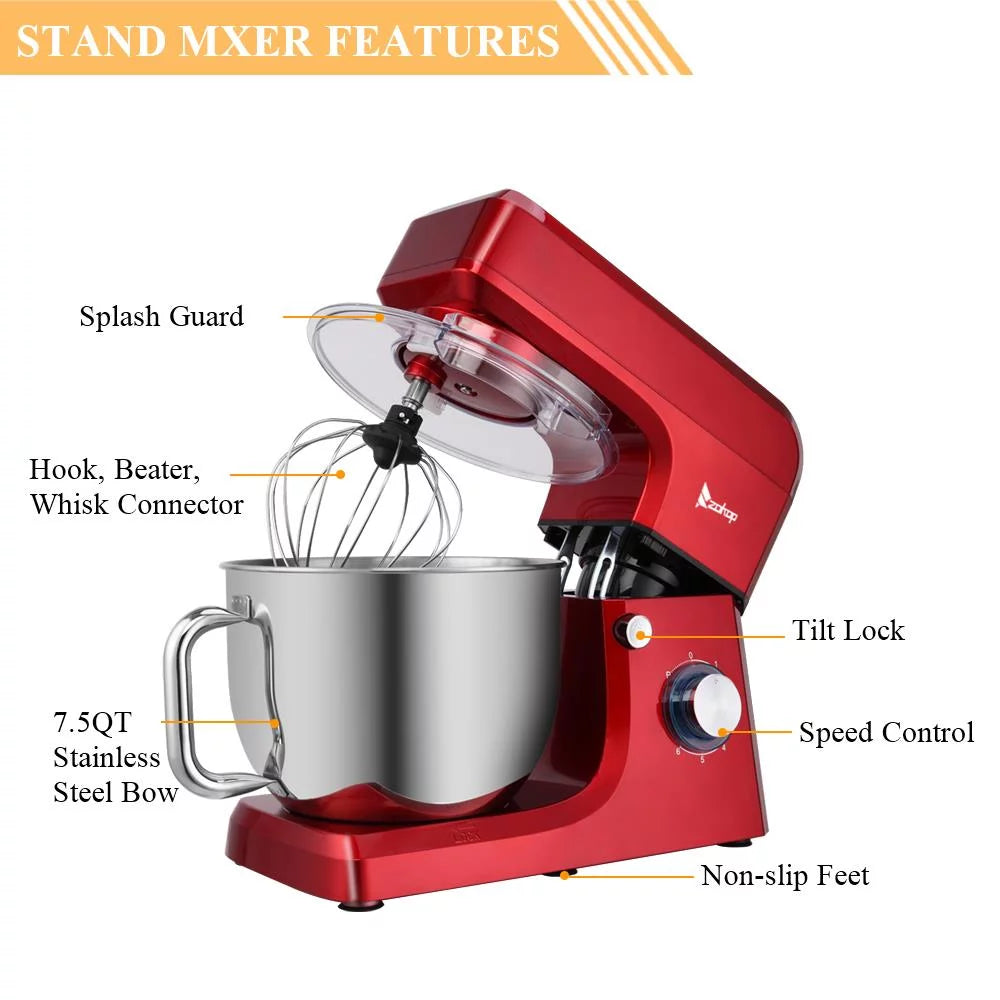 7L Mixing Pot With Handle Red N2921