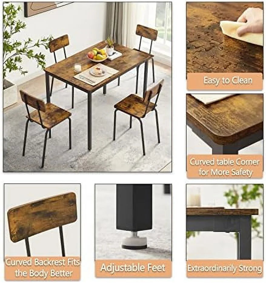 3 Piece Metal and Wood Table and Stools Set K7034
