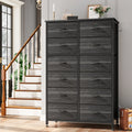12 Drawer Fabric Dresser with Steel Frame and Wooden Top M7791