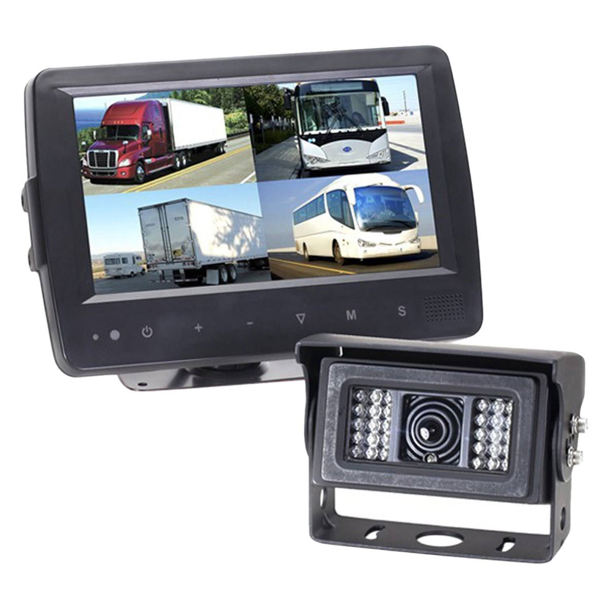 Backup Camera System with Waterproof Quad View Monitor and Heated Camera G386