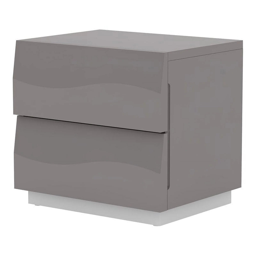 4-Piece Bedroom Set with Chest Dresser and 2 Nightstand in Gray Z892617