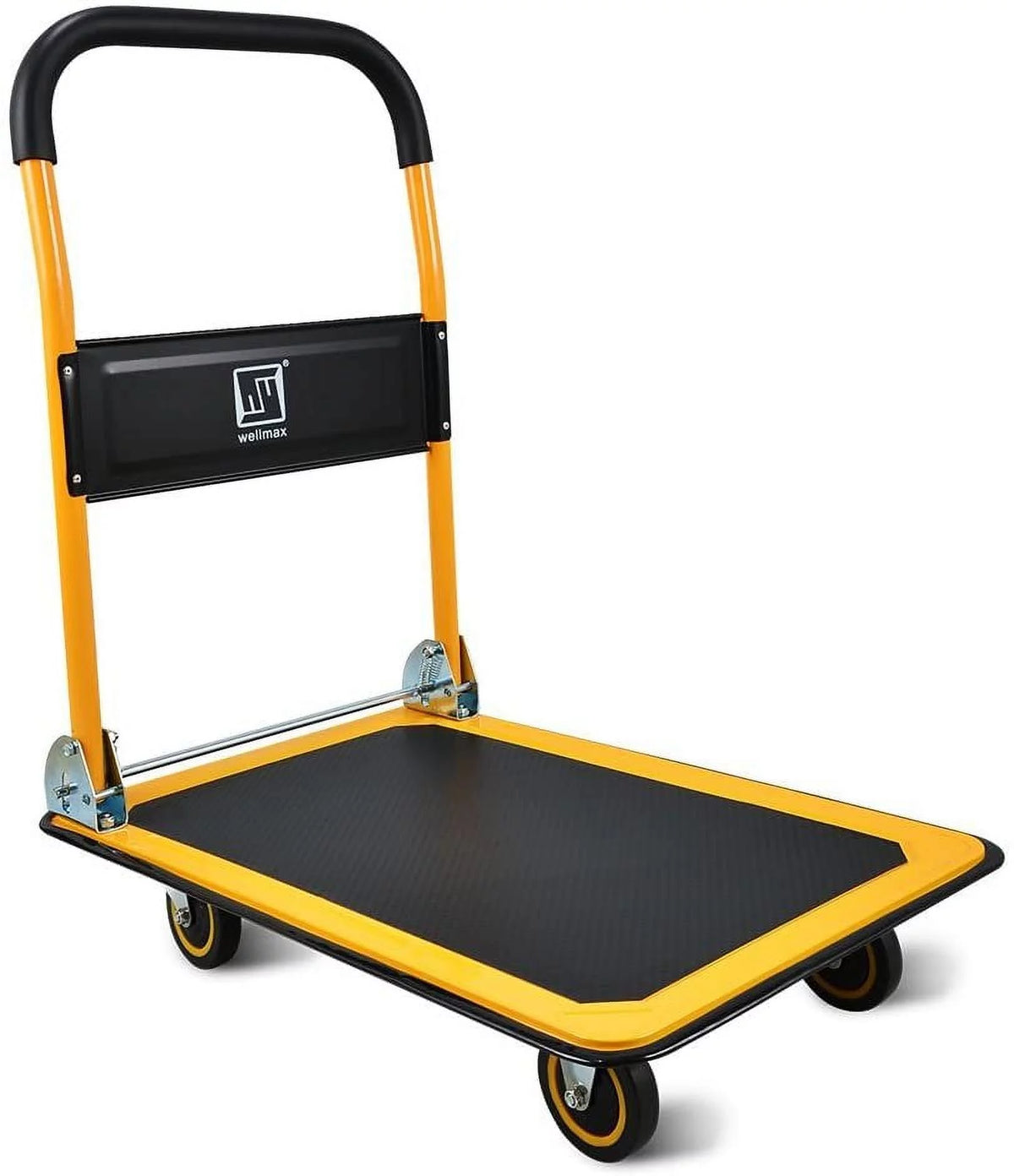 Yellow Foldable Push Cart Dolly with 360 Degree Swivel Wheels K797977
