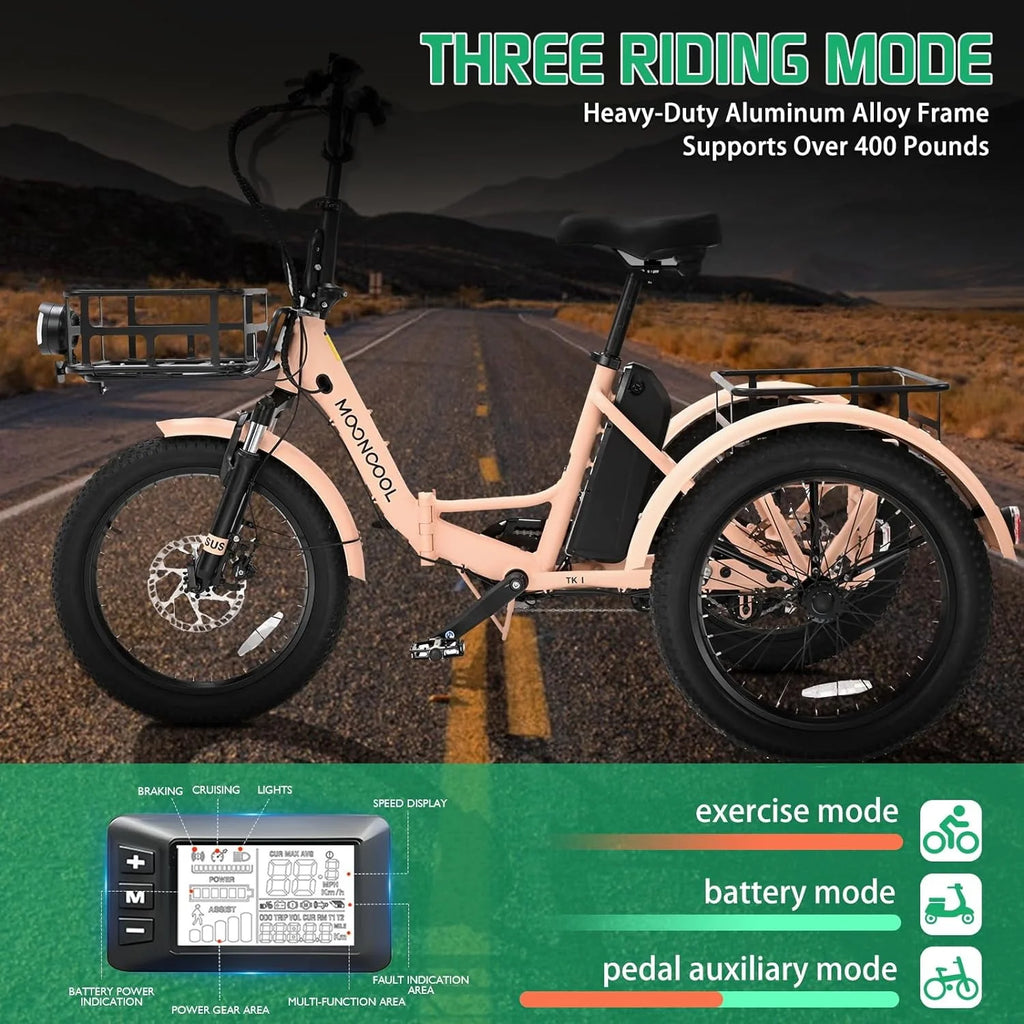 24/26 Electric Tricycle 350W 36V 7 Speeds with Basket F614601