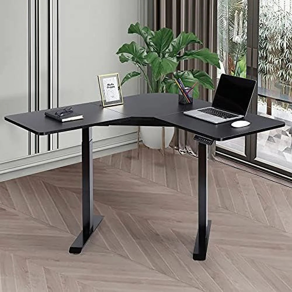 L Shaped Dual Motor Electric Height Adjustable Standing Desk P177