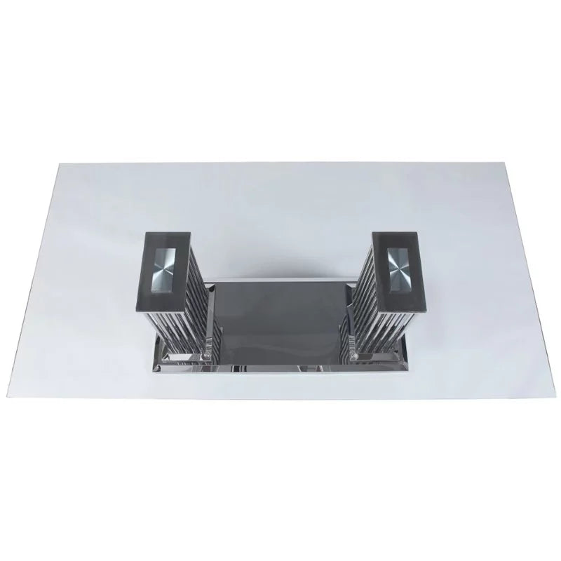 5-Piece Steel Dining Table & 4 Side Chairs in Black O2068