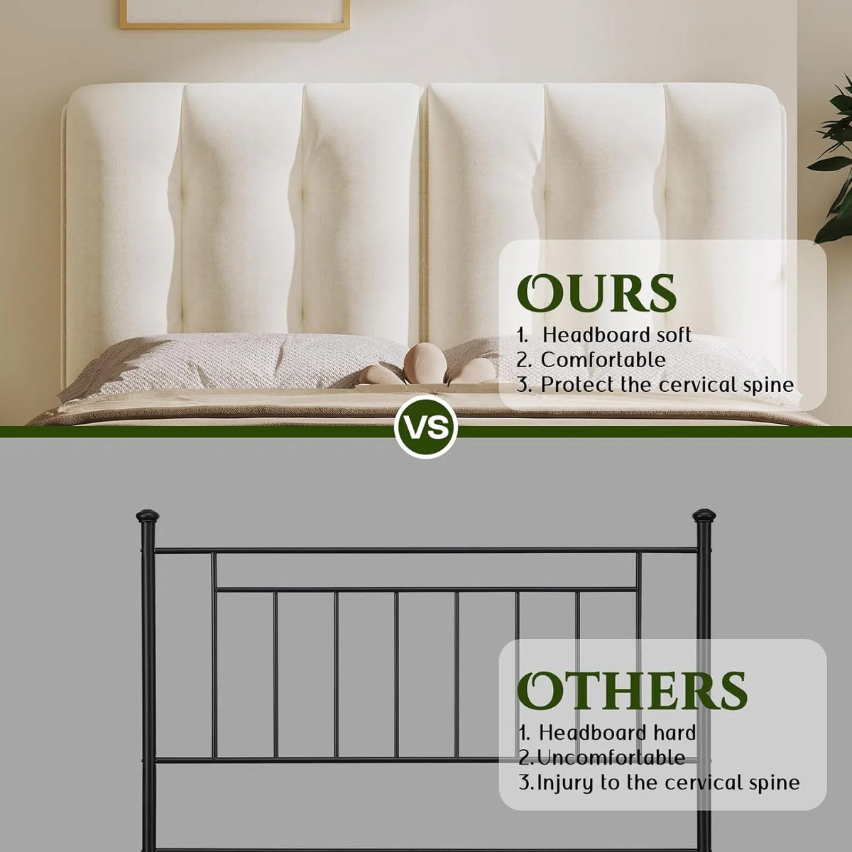 Queen Velvet Upholstered Platform Bed with Adjustable Headboard K9342