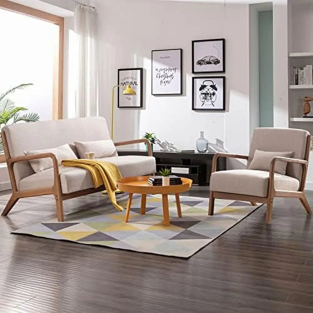 50" 2-Seater Upholstered Loveseat with 2 Waist Cushions K66465