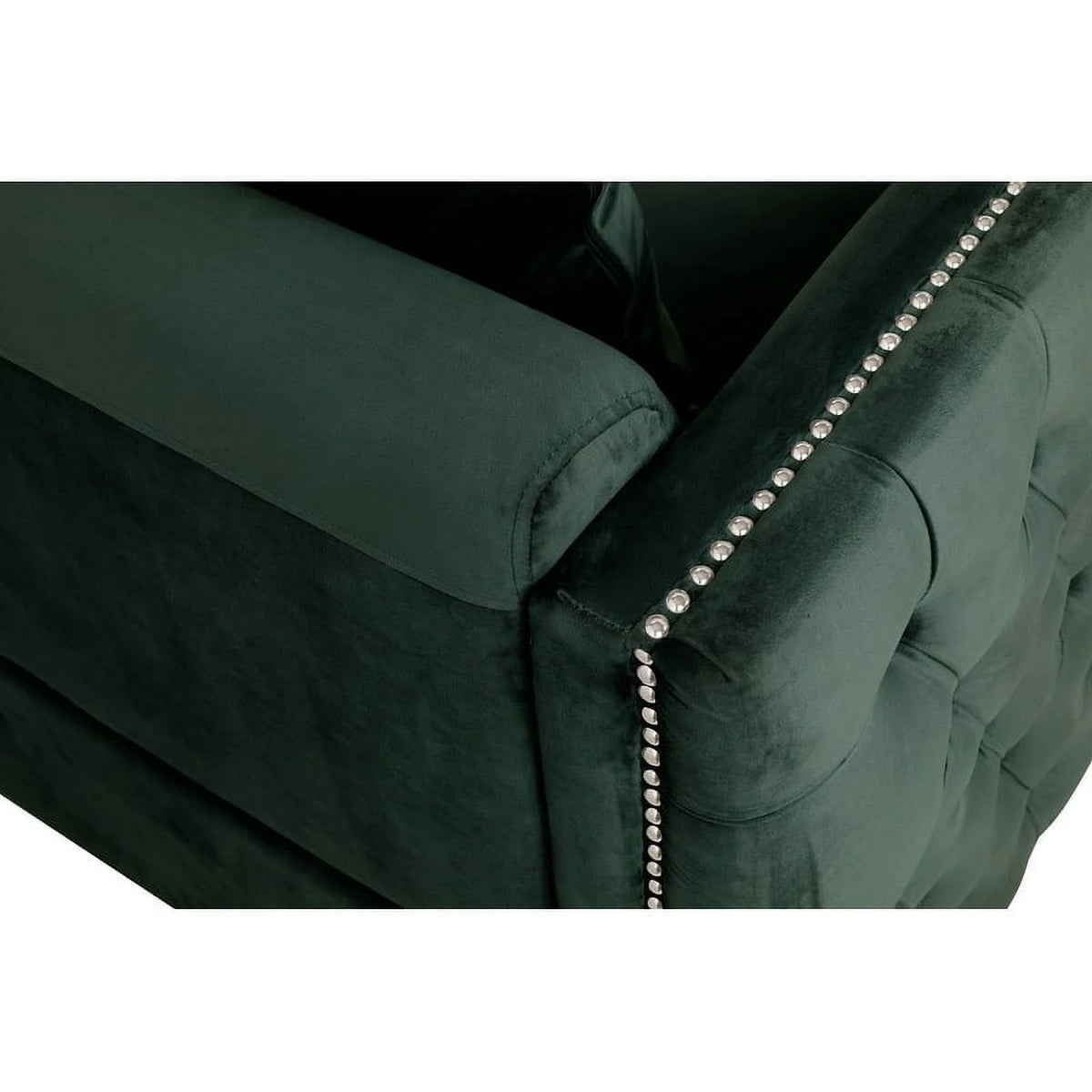 Green Velvet Accent Chair with Pillow K106786