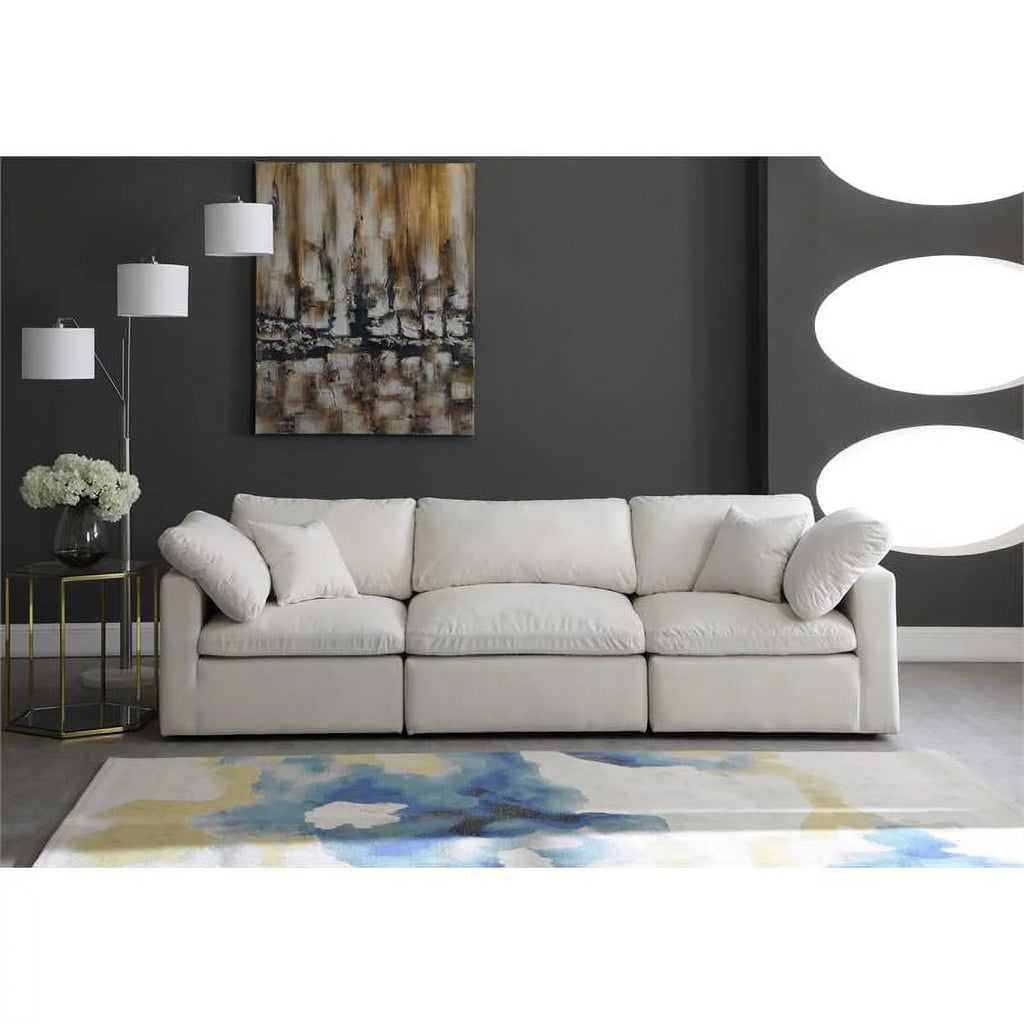Cream Velvet Modular Sofa Y297299