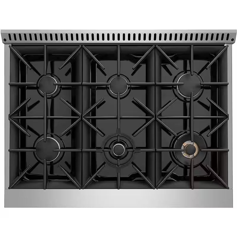 5.2 cu. ft. Gas Range with 6-Burners and Convection Oven in Matte Black R362811