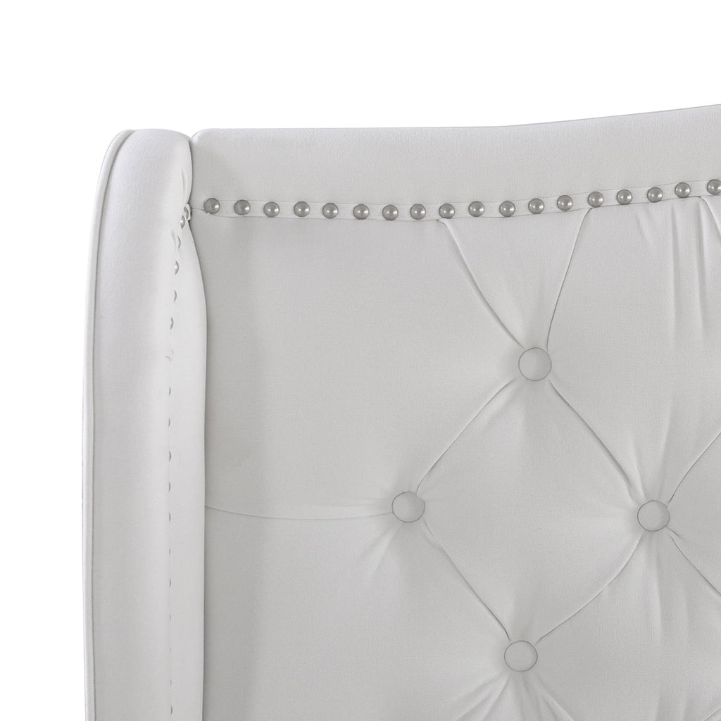Tufted Wingback King Bed Bright White F8686