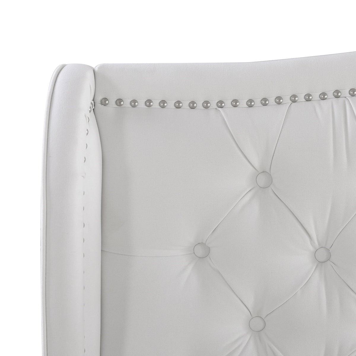 Tufted Wingback King Bed Bright White F8686