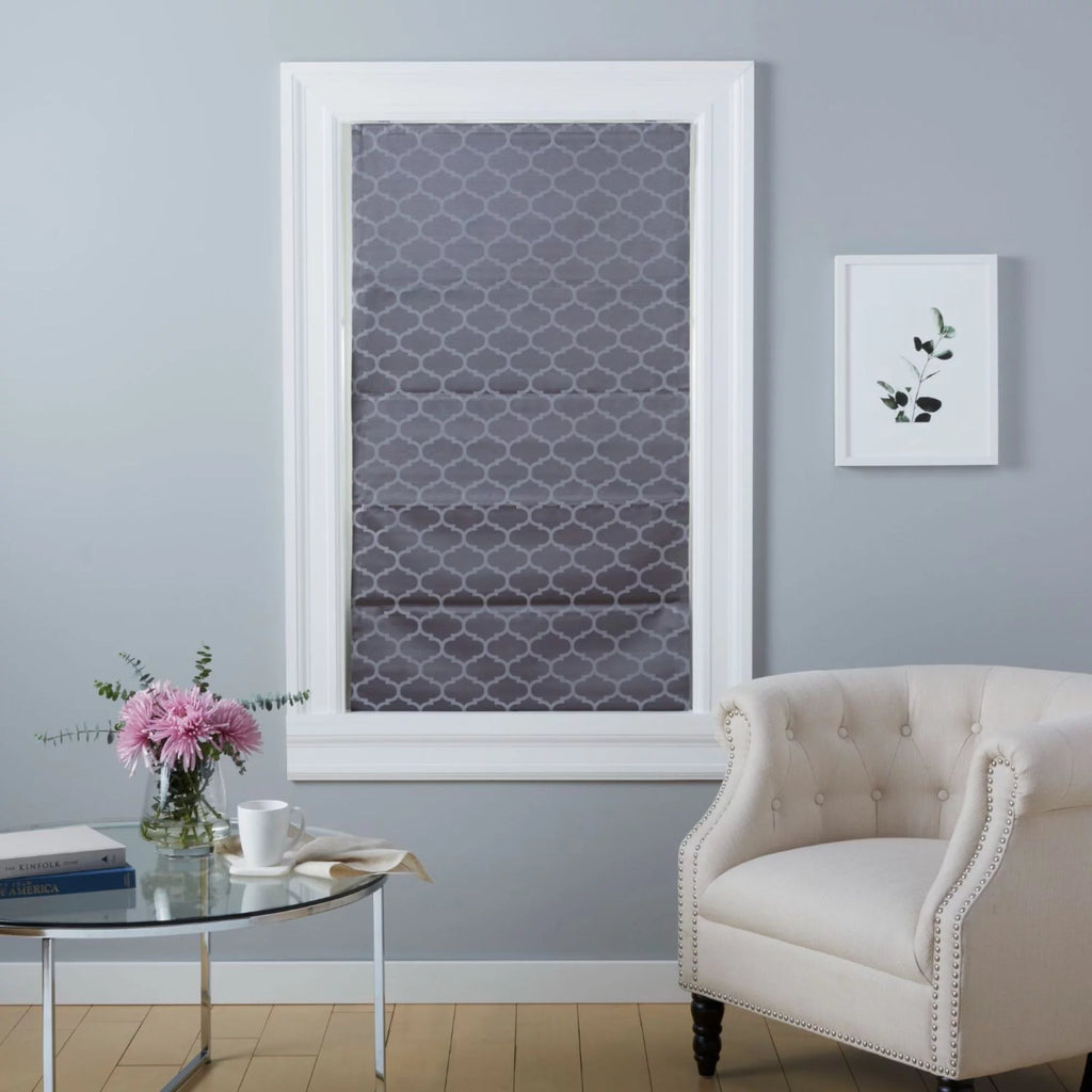 Dark Grey Blackout Roman Shade B1044