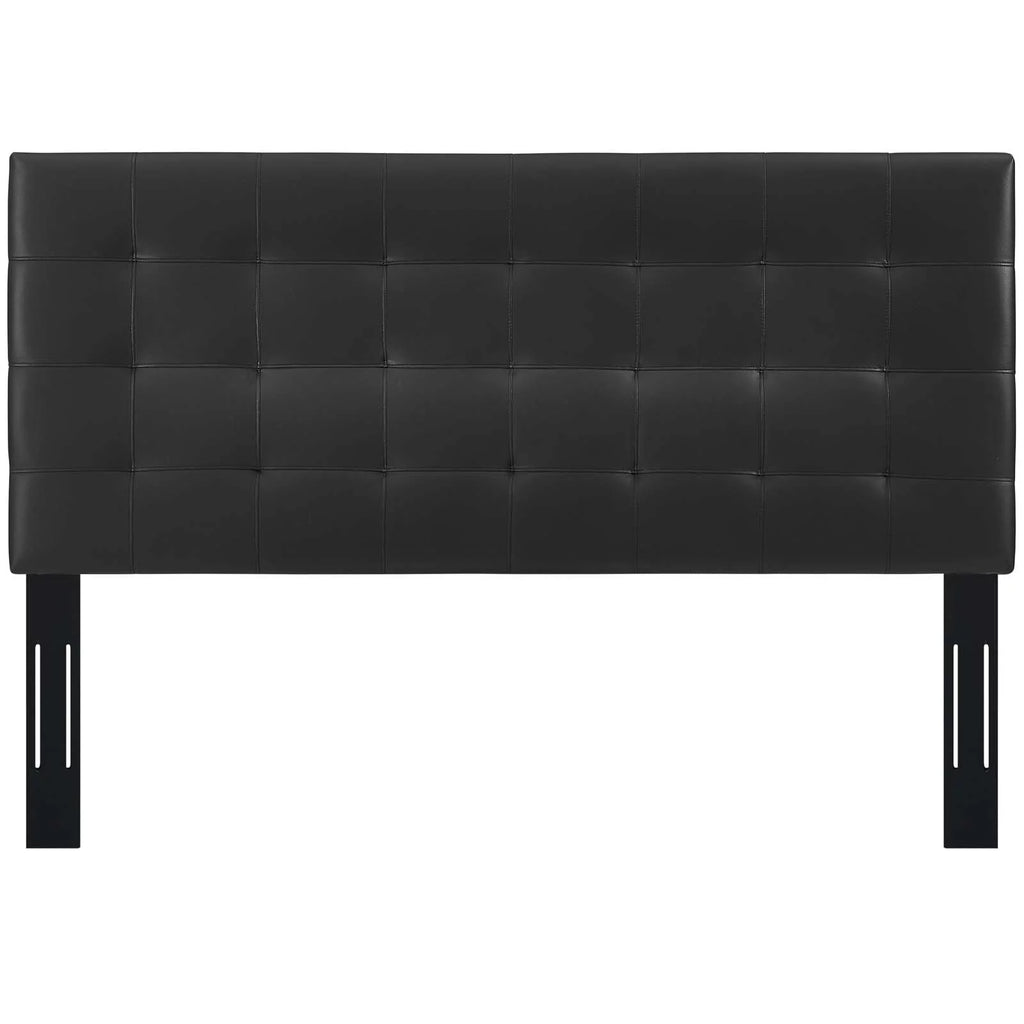 King and California King Black Faux Leather Upholstered Headboard Q468