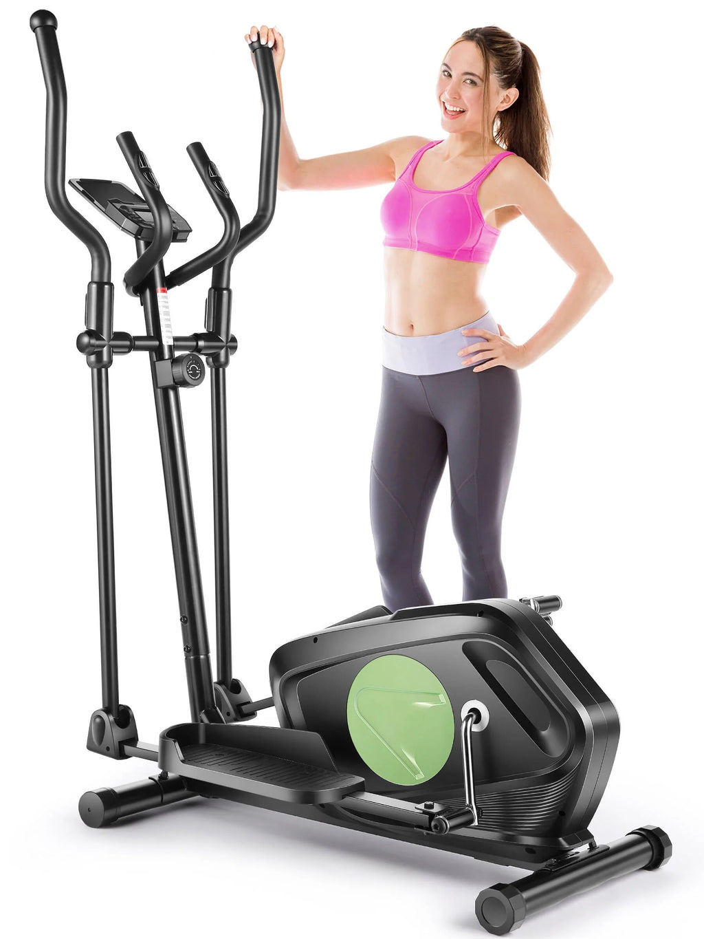 Elliptical Machine with Heart Rate Sensor LCD Monitor 15inch Stride Length Black Y2827