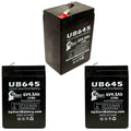 6V 4.5Ah Sealed Lead Acid Battery 3 Pack with F1 to F2 Terminal Adapters Y916