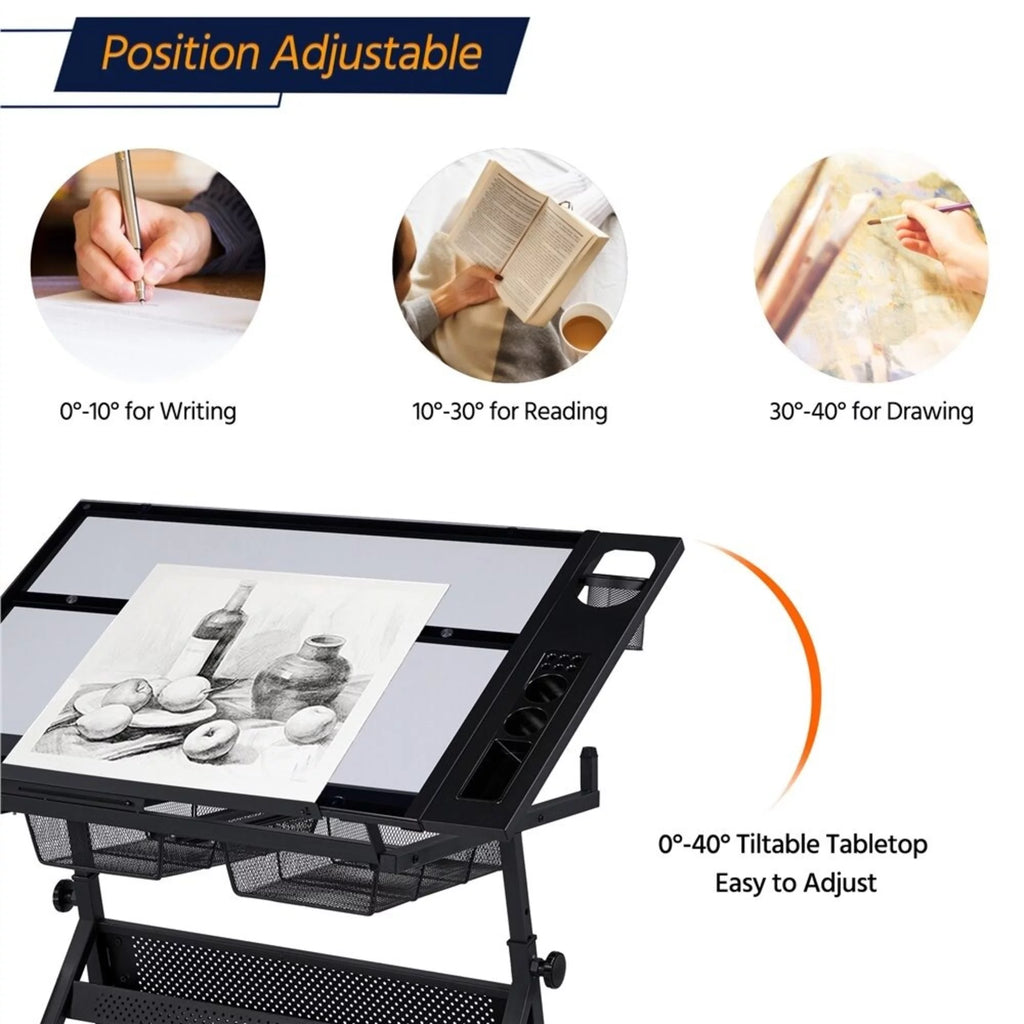 Height Adjustable Drawing Desk with Chair O20446