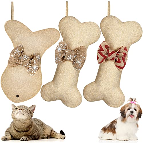 2 Pcs Dog Christmas Stocking with Bow Knot N466410