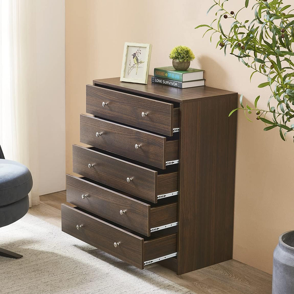 Black 5 Drawer Wood Dresser I487803