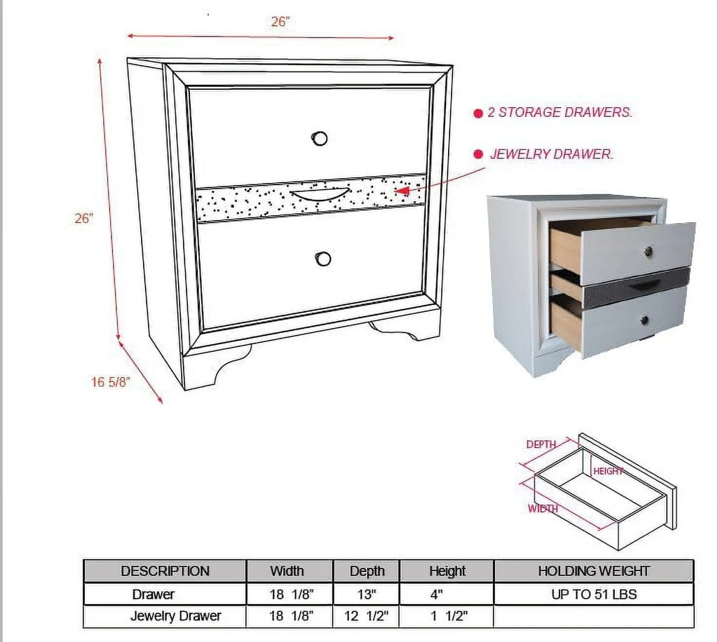 King Size 4-Piece Bedroom Set Y485