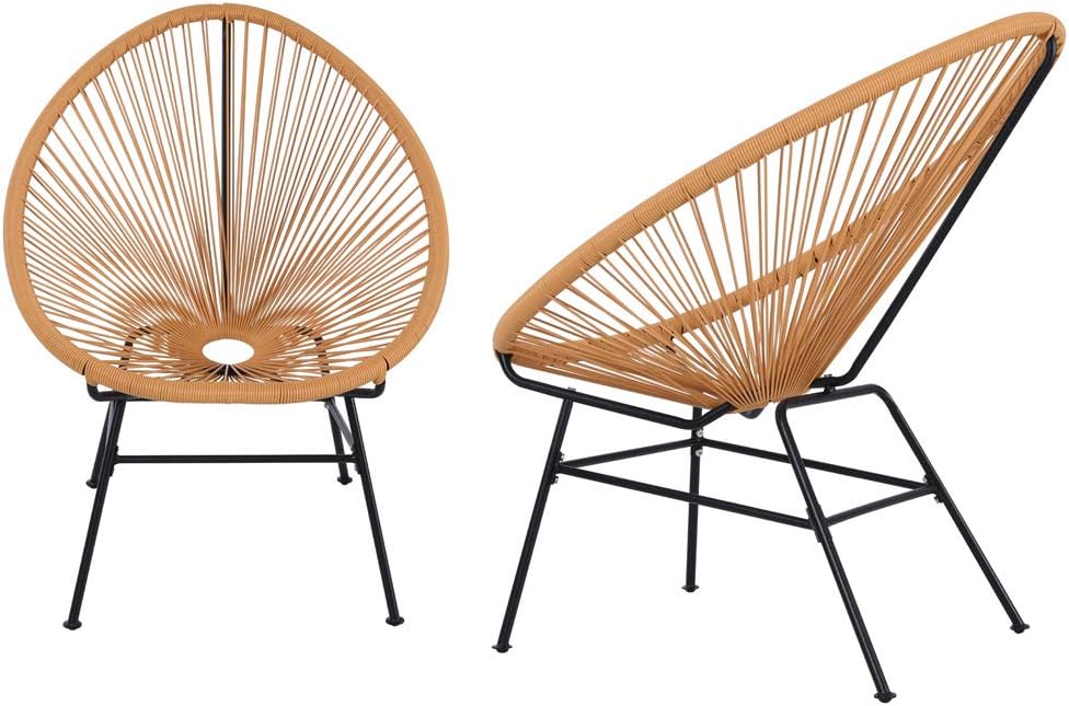 2 Piece Turquoise Oval Weave Lounge Chair Set R49886