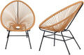 2 Piece Turquoise Oval Weave Lounge Chair Set R49886