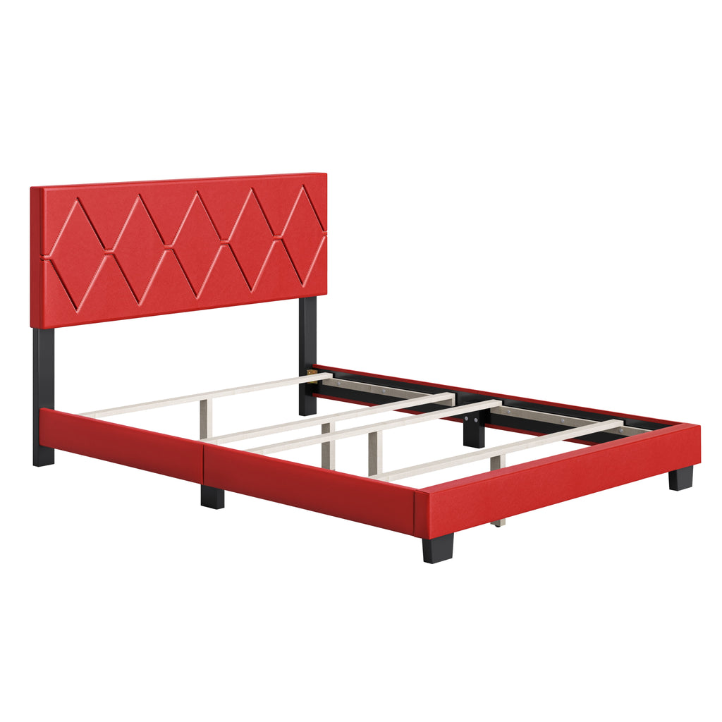 Black Queen Linen Platform Bed D945