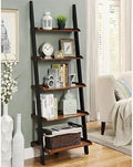 Ladder Bookshelf in Dark Walnut Wood Finish H875524