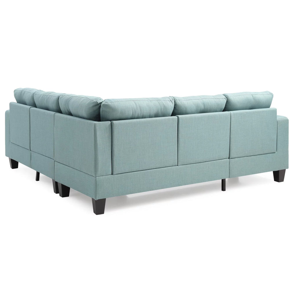 Teal Twill Fabric Sectional Z358