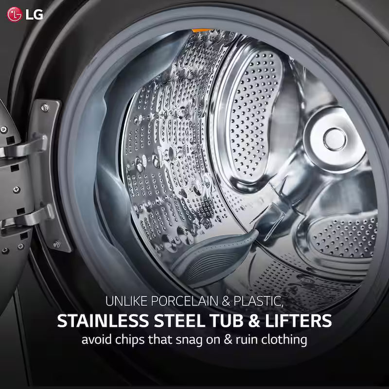 4.5 cu. ft. Stackable Smart Front Load Washer in Black Steel K73733