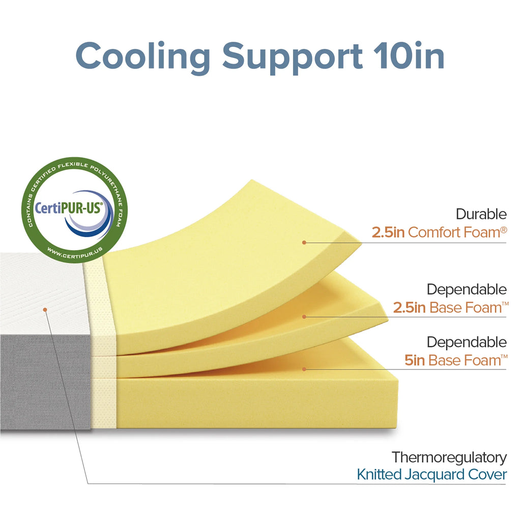 10 Cooling Support Foam Mattress in a Box, Twin C799604