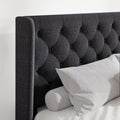 Queen Size Upholstered Platform Bed Frame with Wingback E66466