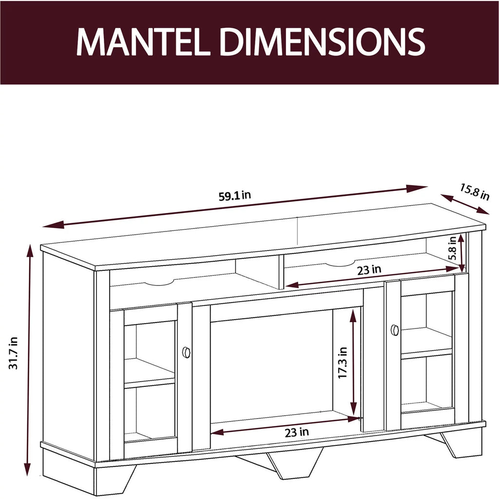 59'' Electric Fireplace with Remote K2963